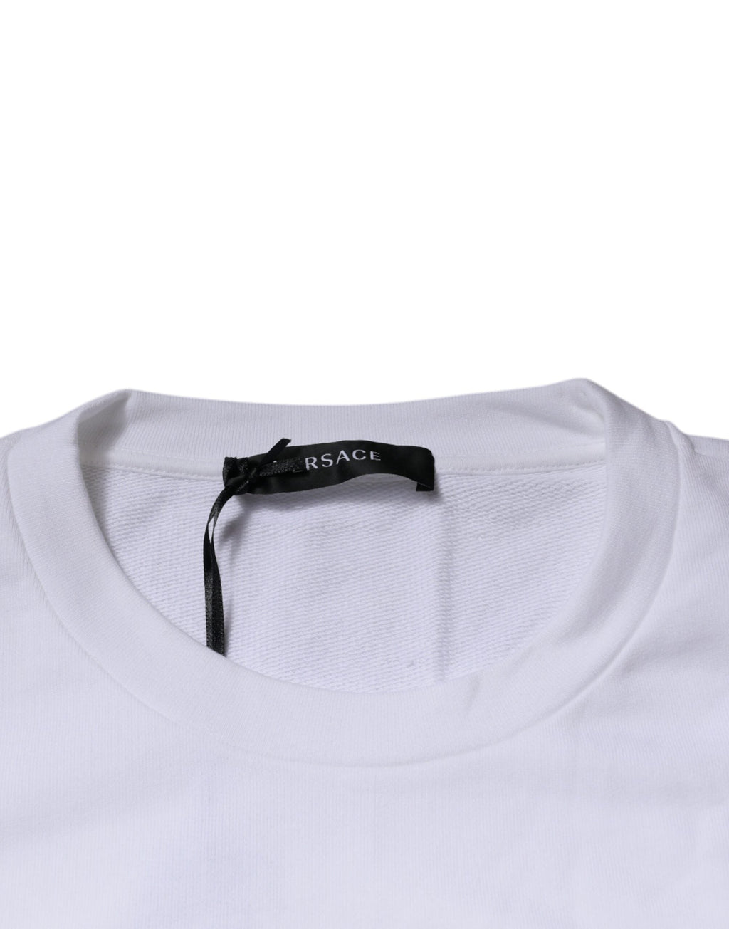 Versace White Medusa Embroidery Crew Neck Pullover Sweater Versace