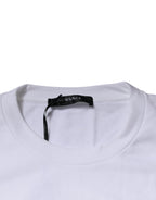 Versace White Medusa Embroidery Crew Neck Pullover Sweater Versace