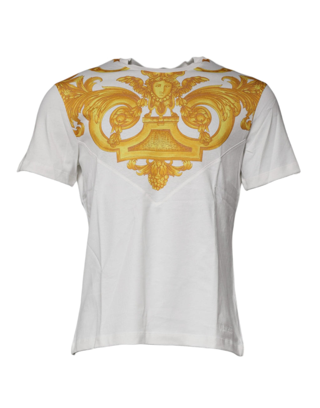 Versace White Medusa Print Cotton Crew Neck T-shirt Versace