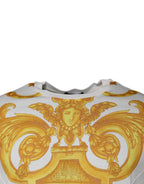 Versace White Medusa Print Cotton Crew Neck T-shirt Versace