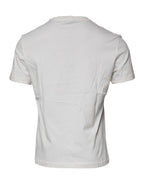 Versace White Medusa Print Cotton Crew Neck T-shirt Versace