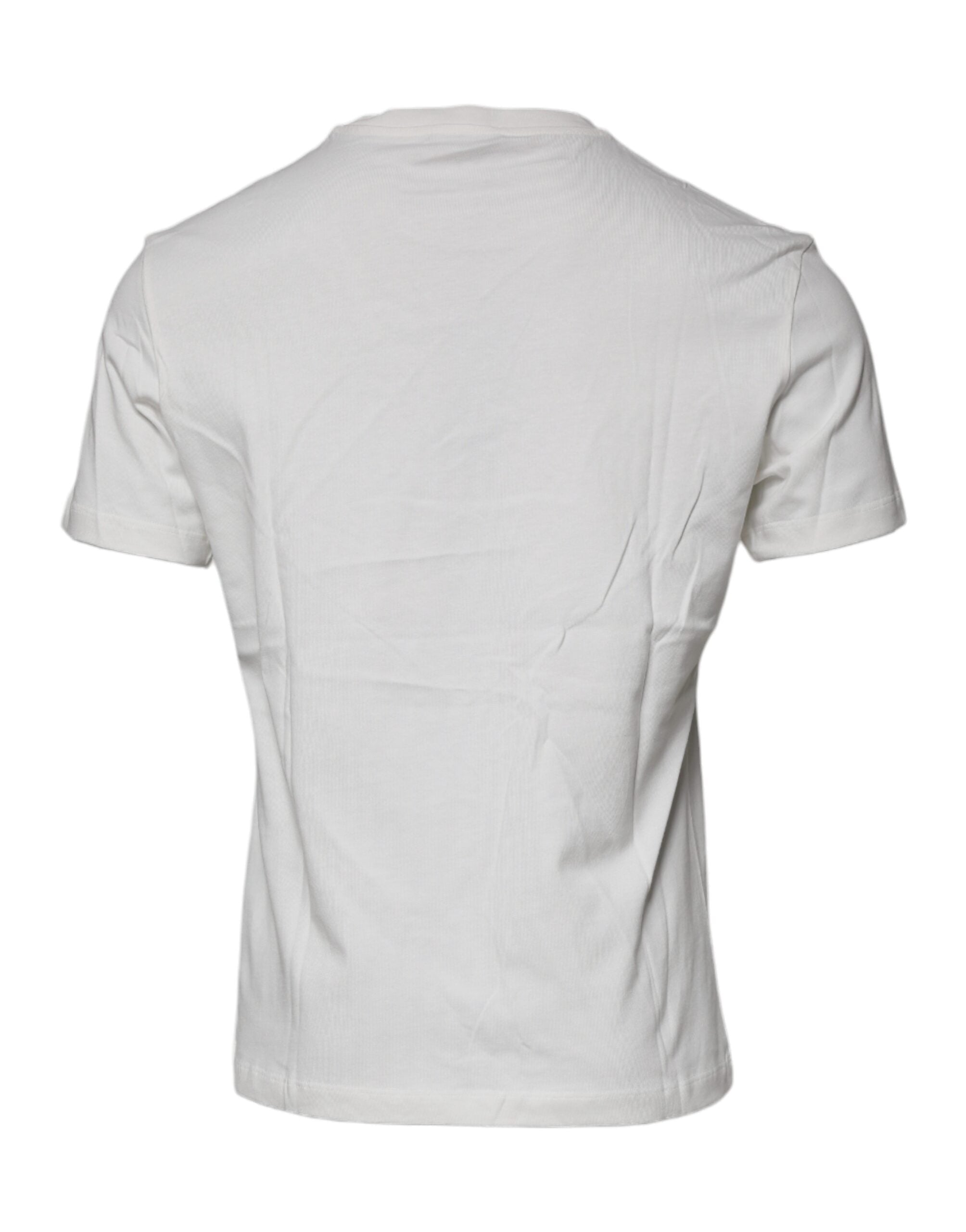 Versace White Medusa Print Cotton Crew Neck T-shirt Versace