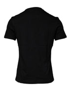 Versace Black Medusa Print Cotton Crew Neck T-shirt Versace