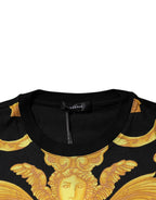 Versace Black Medusa Print Cotton Crew Neck T-shirt Versace