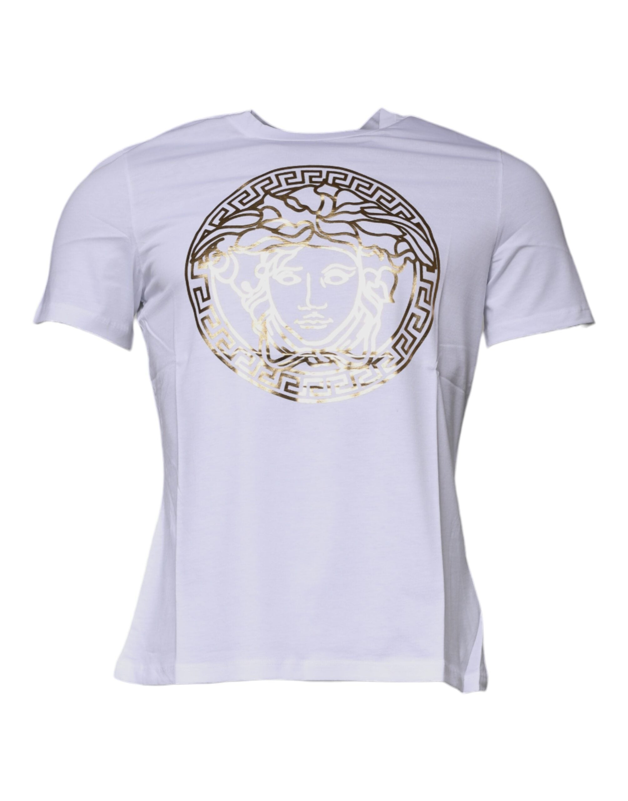 Versace White Medusa Print Cotton Crew Neck T-shirt - VELORIA - Thread of Generations