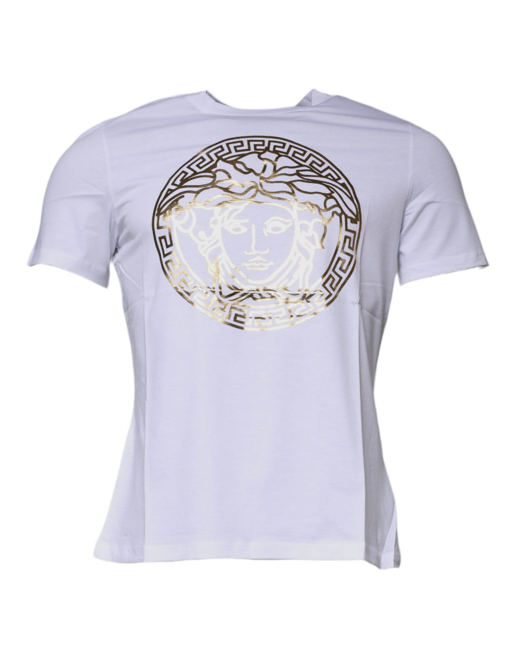 Versace White Medusa Print Cotton Crew Neck T-shirt - VELORIA - Thread of Generations