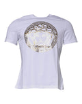 Versace White Medusa Print Cotton Crew Neck T-shirt - VELORIA - Thread of Generations