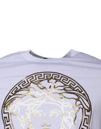 Versace White Medusa Print Cotton Crew Neck T-shirt - VELORIA - Thread of Generations