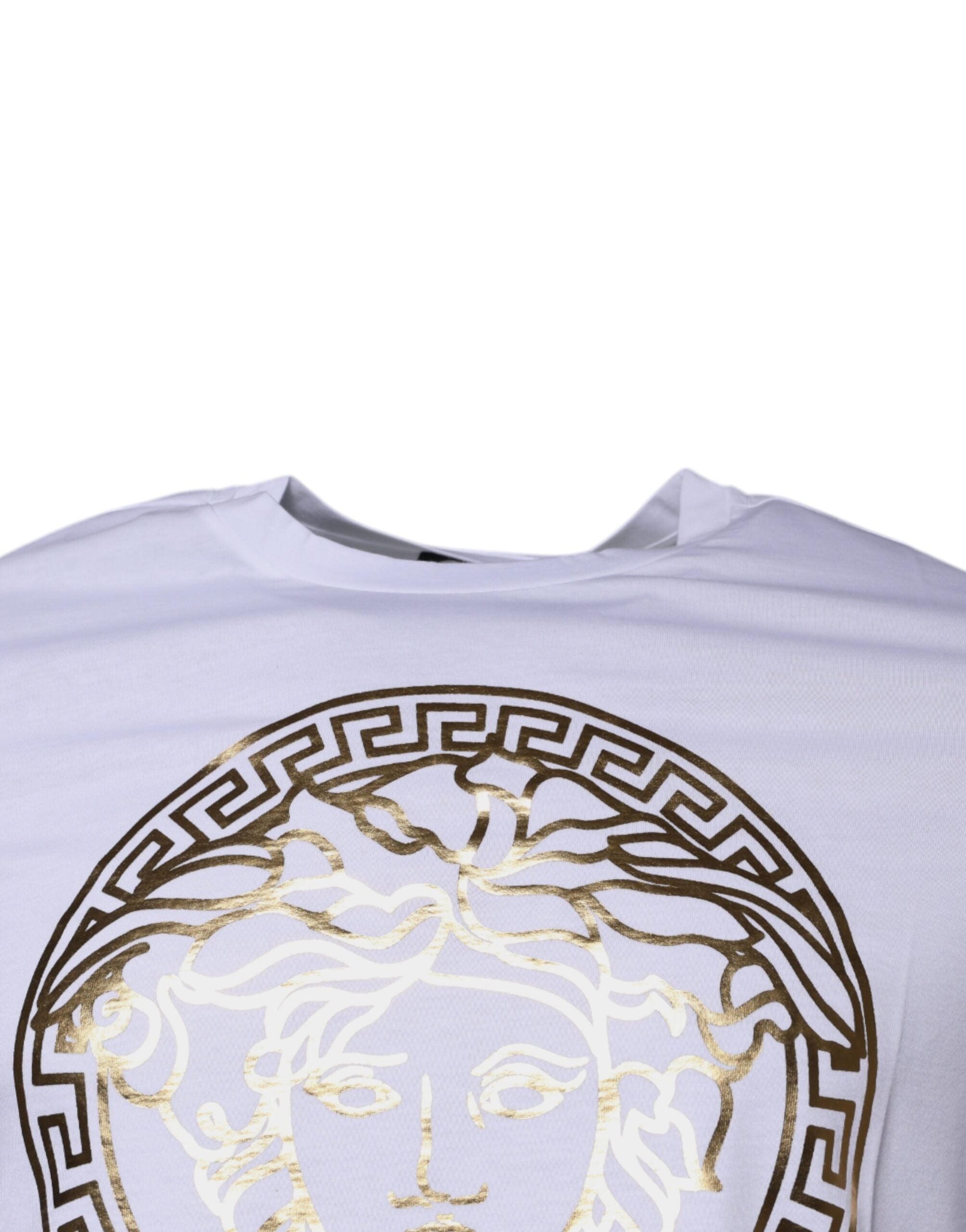 Versace White Medusa Print Cotton Crew Neck T-shirt - VELORIA - Thread of Generations