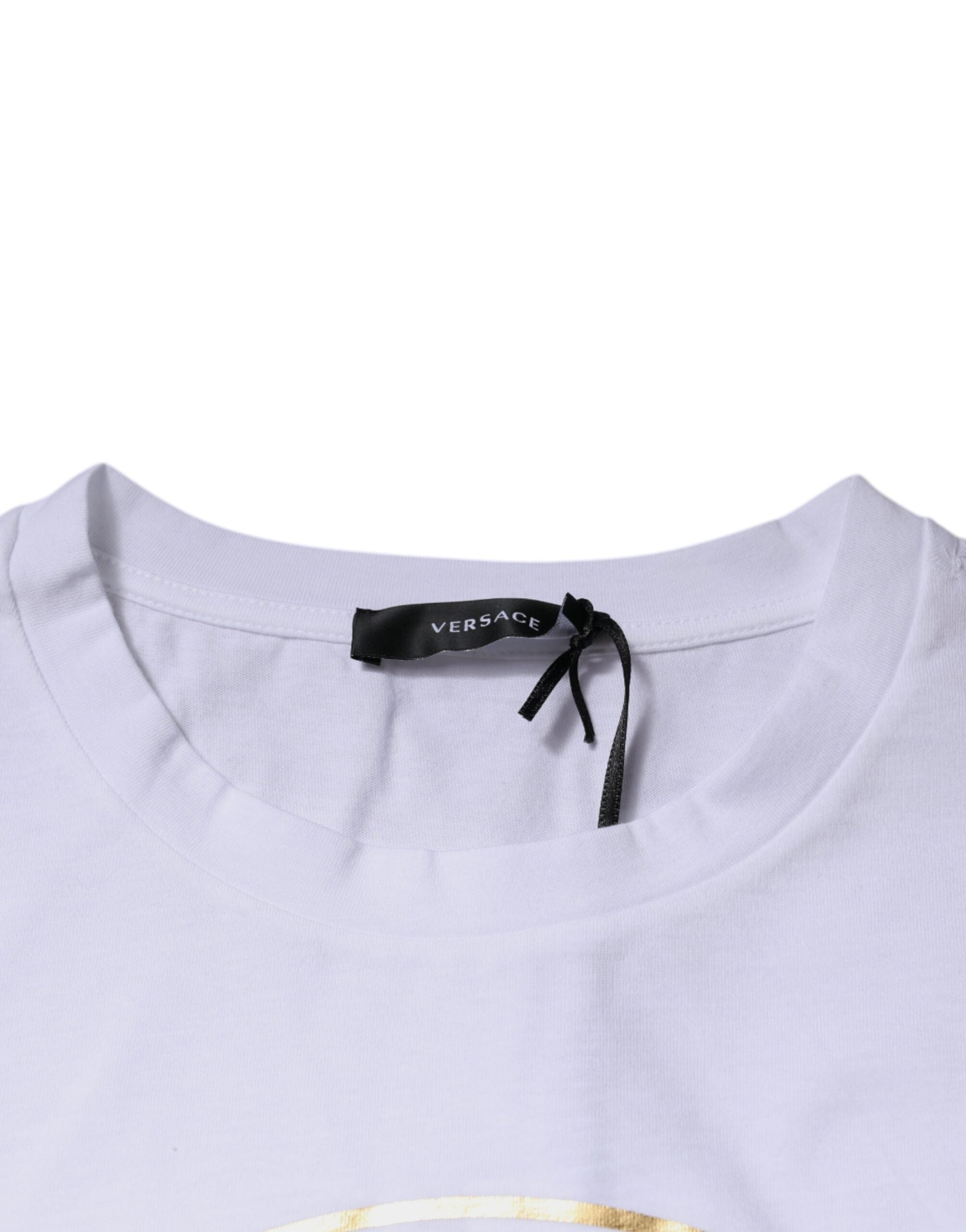 Versace White Medusa Print Cotton Crew Neck T-shirt - VELORIA - Thread of Generations