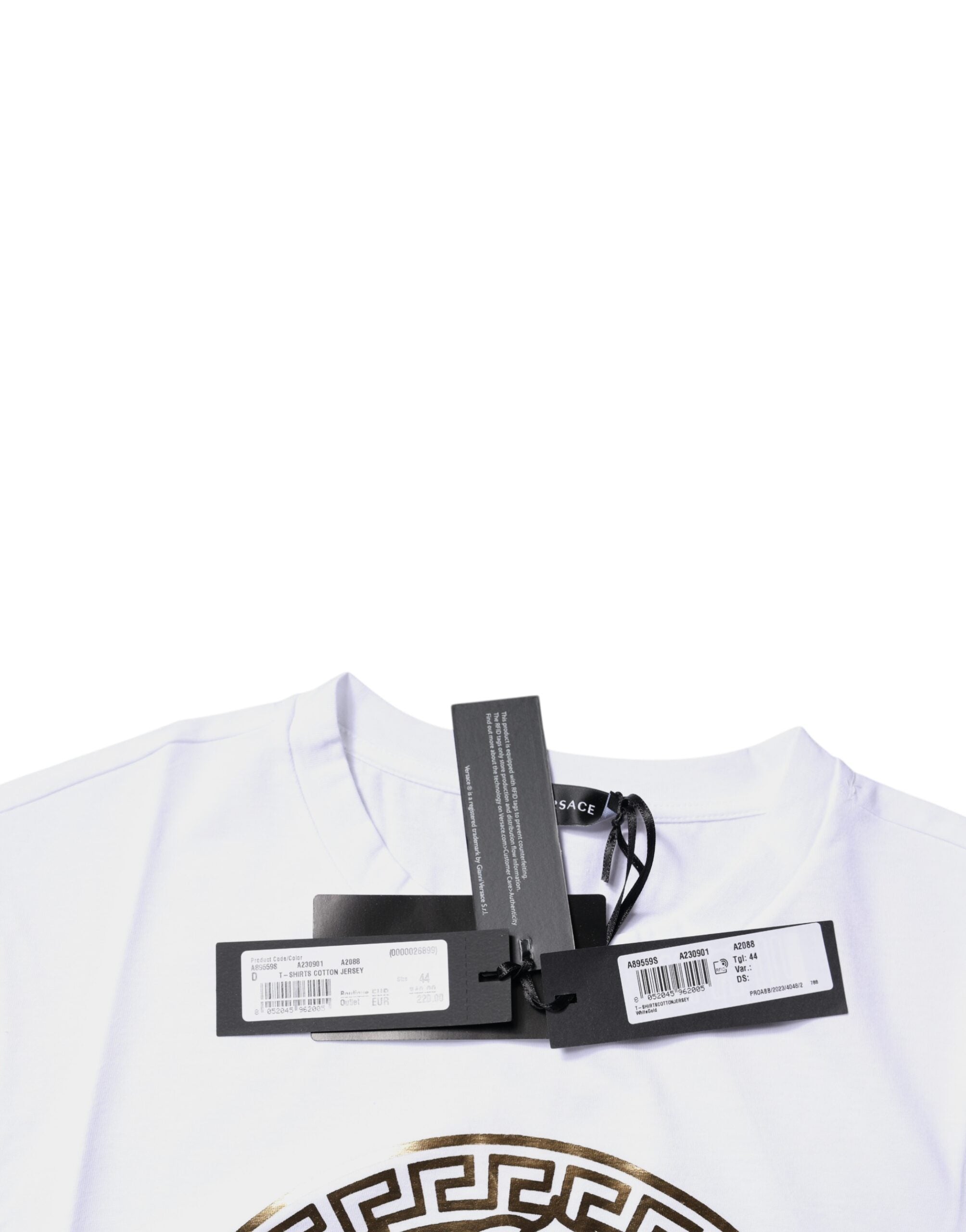 Versace White Medusa Print Cotton Crew Neck T-shirt - VELORIA - Thread of Generations