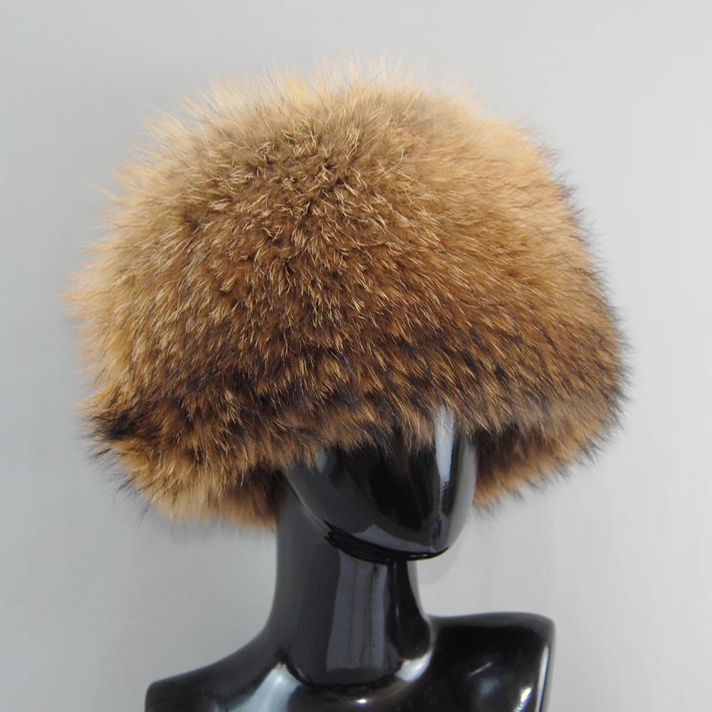 Fashion Real Fur Hats Winter Hats For Women Natural Fox Fur Beanies Real Fox Bomber Hat Fluffy Popular Russian Female Round Cap eprolo