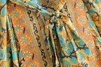 Spring/Summer Women's New Positioning Print Ankle Kimono Robe Yellow eprolo