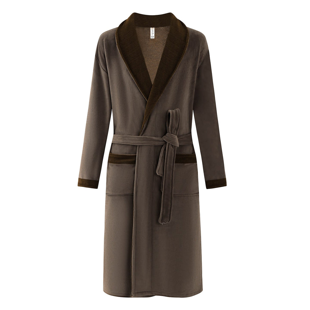 Winter Sleeping Robe for Men, Thickened and Warm, Medium to Long Robe for Men eprolo