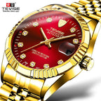 TEVISE Brand Luxury Men Automatic Watch Man Tourbillon Mechanical Watches Movement Gold Clock eprolo