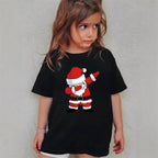 Combed Cotton New Christmas Children's Short Sleeve Girls' T-Shirt Kids Clothing Boys' Short Sleeve eprolo