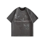 Butterfly letter printed suede short sleeved T-shirt for men eprolo