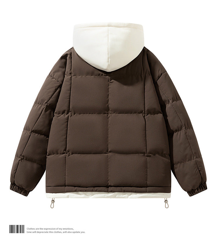 Fake two piece cotton jacket for both men and women, winter trend loose and thick casual cotton jacket for couples, cotton jacke eprolo