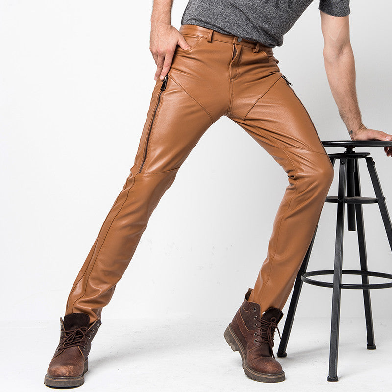 Leather Pants Men Winter Slim Korean Version VELORIA - Thread of Generations