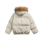 Fur Collar PU Leather Cotton Coat for Men and Women Thick Warm Winter Outerwear eprolo