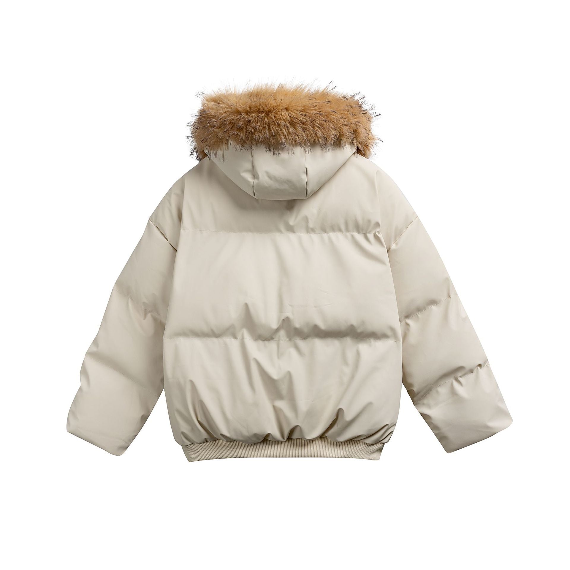 Fur Collar PU Leather Cotton Coat for Men and Women Thick Warm Winter Outerwear eprolo