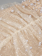 Wedding Dress For Women Elegant Off Shoulder Short Sleeves Pearl Sequins Design Sparkling Maxi Long Gown eprolo