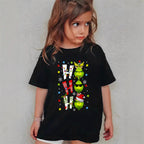 Combed Cotton New Christmas Children's Short Sleeve Girls' T-Shirt Kids Clothing Boys' Short Sleeve eprolo
