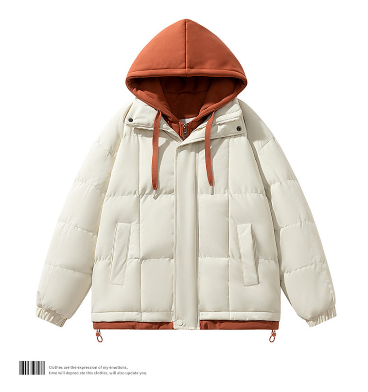 Fake two piece cotton jacket for both men and women, winter trend loose and thick casual cotton jacket for couples, cotton jacke eprolo