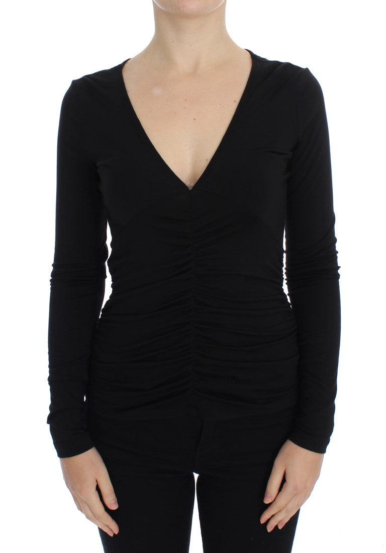 Versace Jeans Black Stretch Longsleeve Sweater Versace Jeans