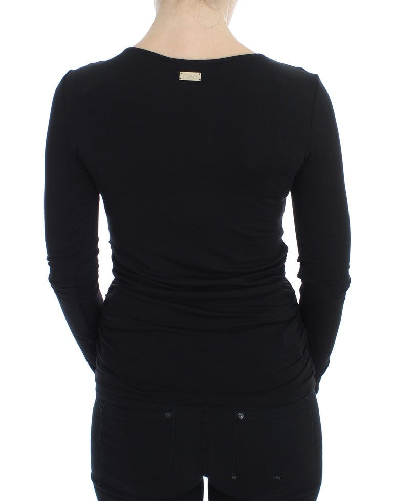 Versace Jeans Black Stretch Longsleeve Sweater Versace Jeans