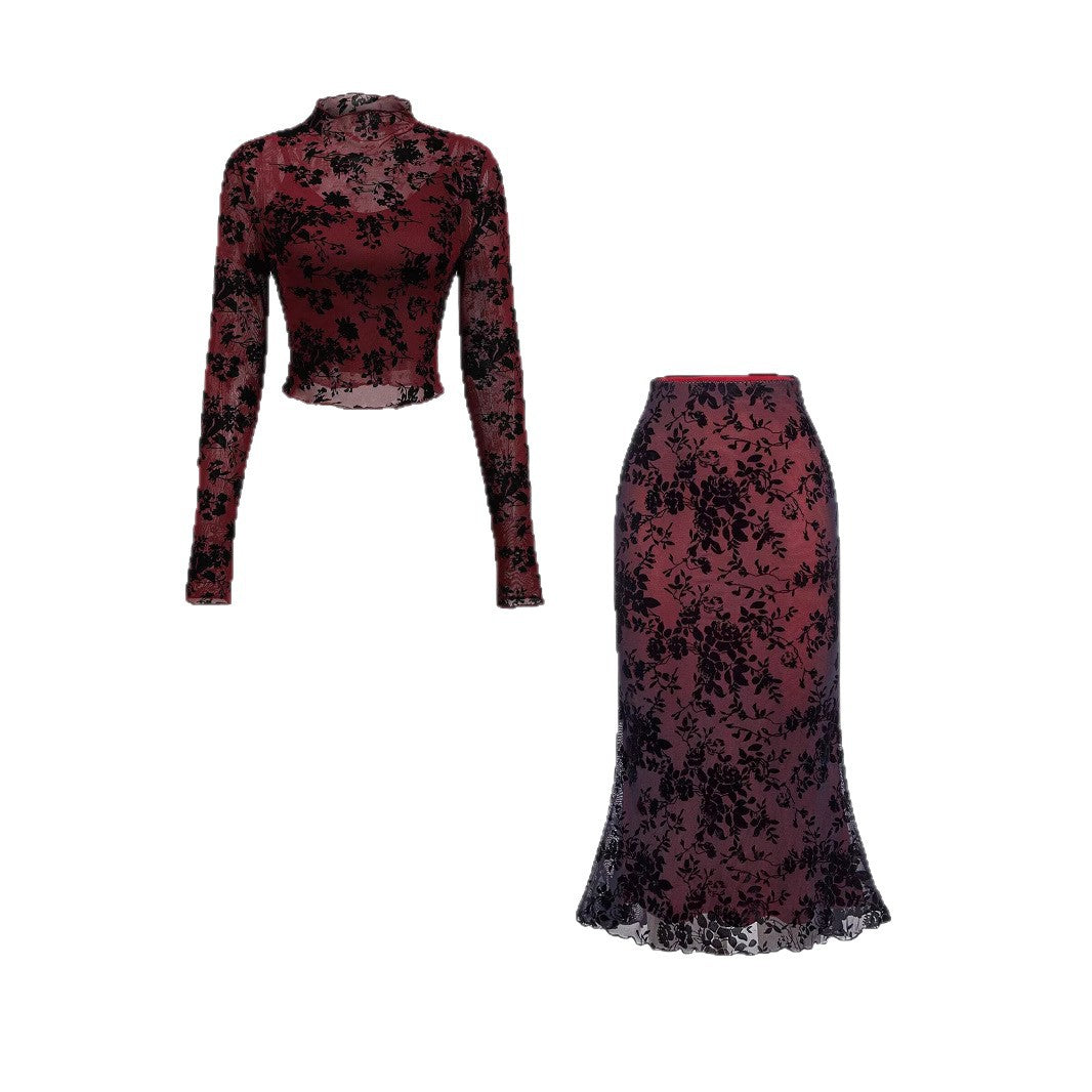 Hollow Out See Through Pure Desire Three-piece Set LittleYogaSocks