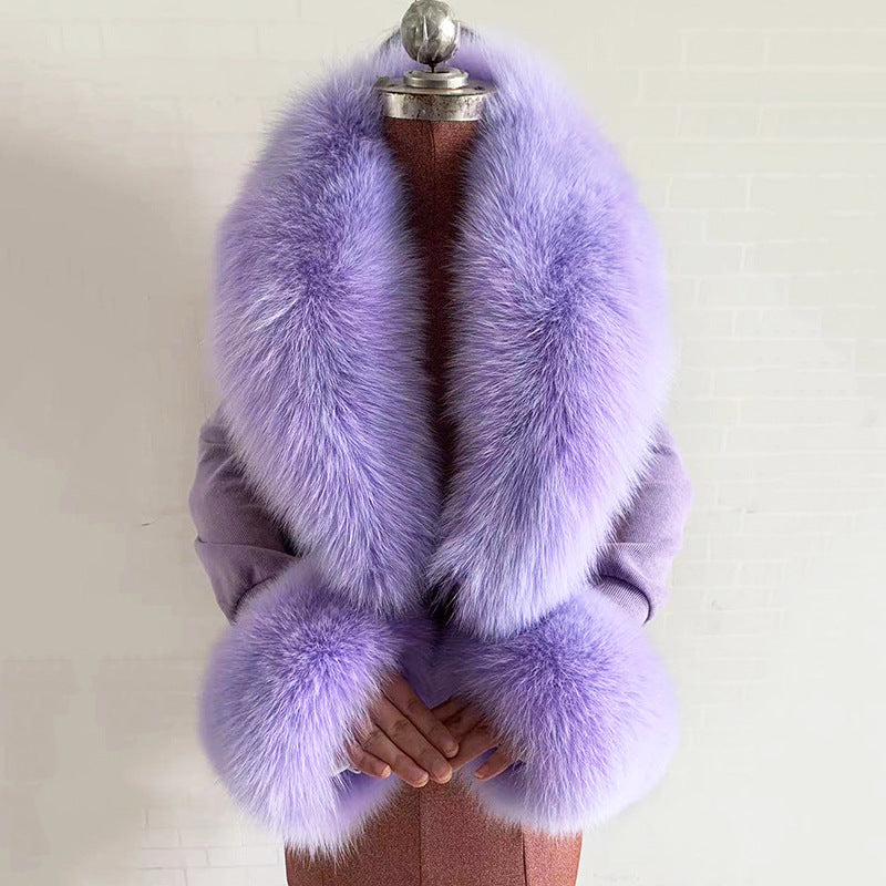 Real Fox Fur Horn Collar Fashion Fur Decorative Collar Jewelry eprolo