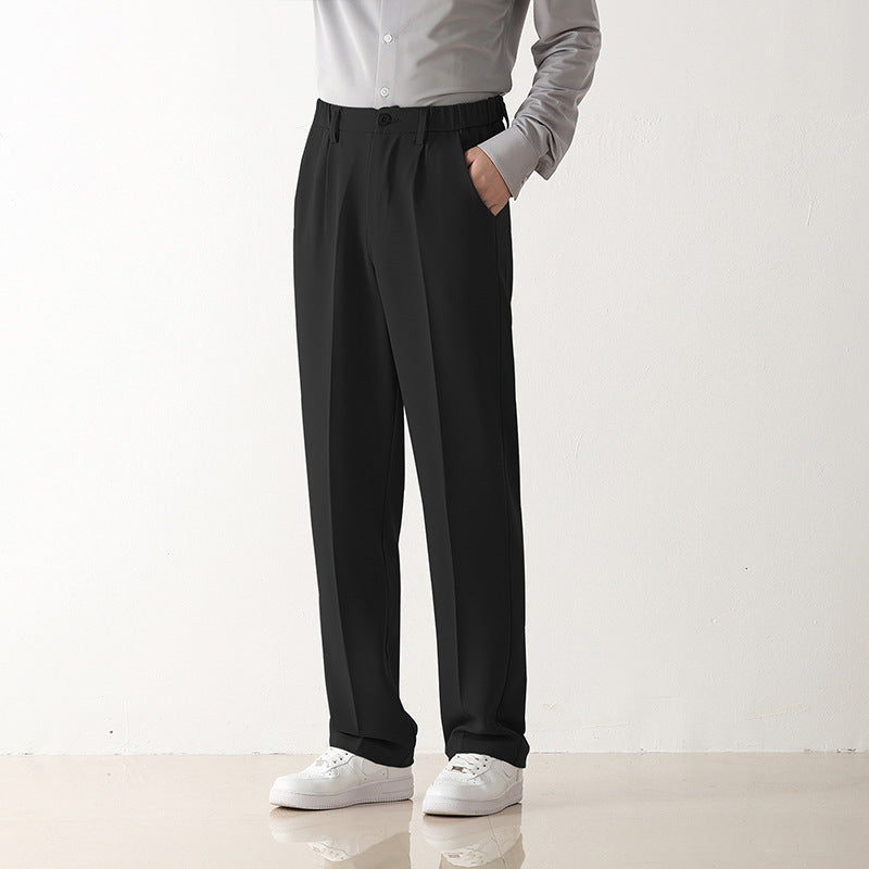 Comfortable commuting ironless suit pants for men, straight leg wide leg casual shorts, loose fitting formal pants eprolo