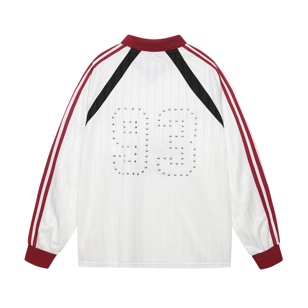 Hip-hop rivet design color blocked sports T-shirt for men eprolo