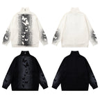 Butterfly Print Knit Sweater Coat for Men and Women, Loose Fit, Casual Chic Design eprolo