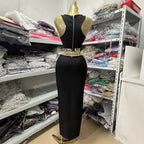 Fashionable Backless Beaded Spicy Mini Short Design Top + Casual Fitted Hip-Hugging Skirt Set eprolo