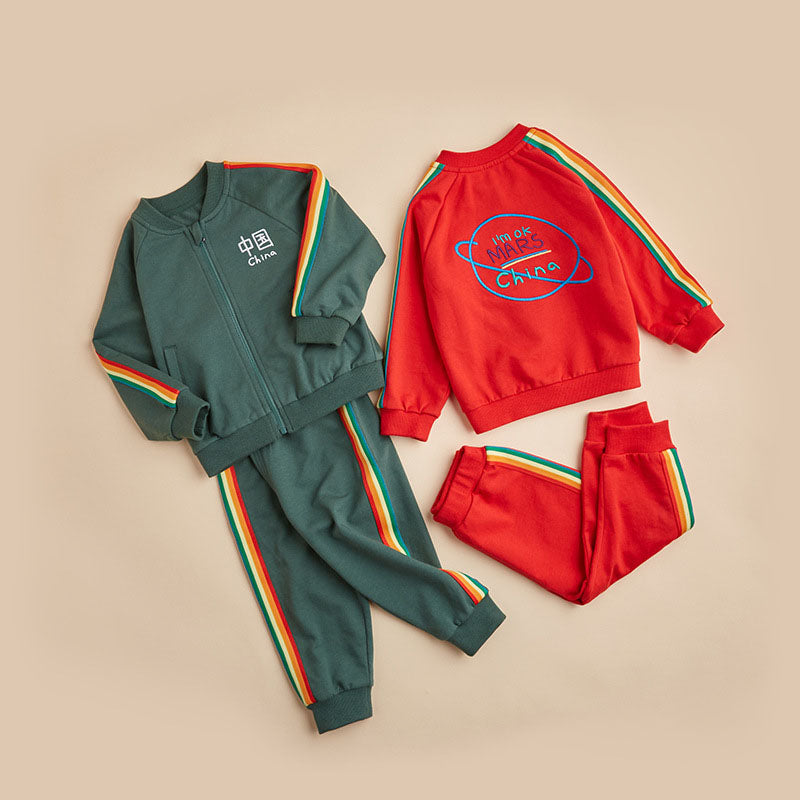 Veloria Fashion Simple Sports Children's Leisure Suit LittleYogaSocks