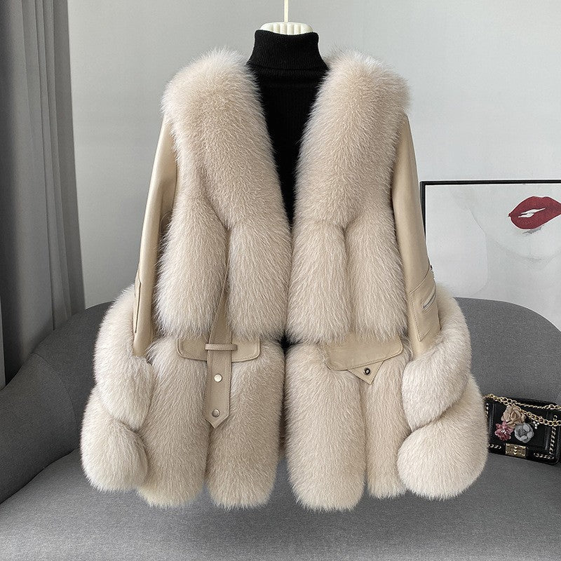 Elevate your winter wardrobe with this sophisticated fur coat, designed for the modern woman Medium Long Young One-piece Coat LittleYogaSocks