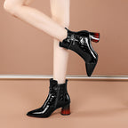 High-heeled Short Boots Women Winter Plus Velvet Boots LittleYogaSocks