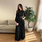 Wrinkled Irregular Lantern Skirt+Long Swing Skirt Set New Solid Color Two Piece Set eprolo