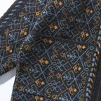 Men Vintage Jacquard Knit Taoist Robe Sweater Cardigan Sweatercoat Japanese Streetwear Loose Causal Knitted Sweater Jacket Men eprolo