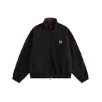 Style Sports Jacket with Reflective Stripes and Color Blocking for Men and Women, Red Couple's Outerwear eprolo