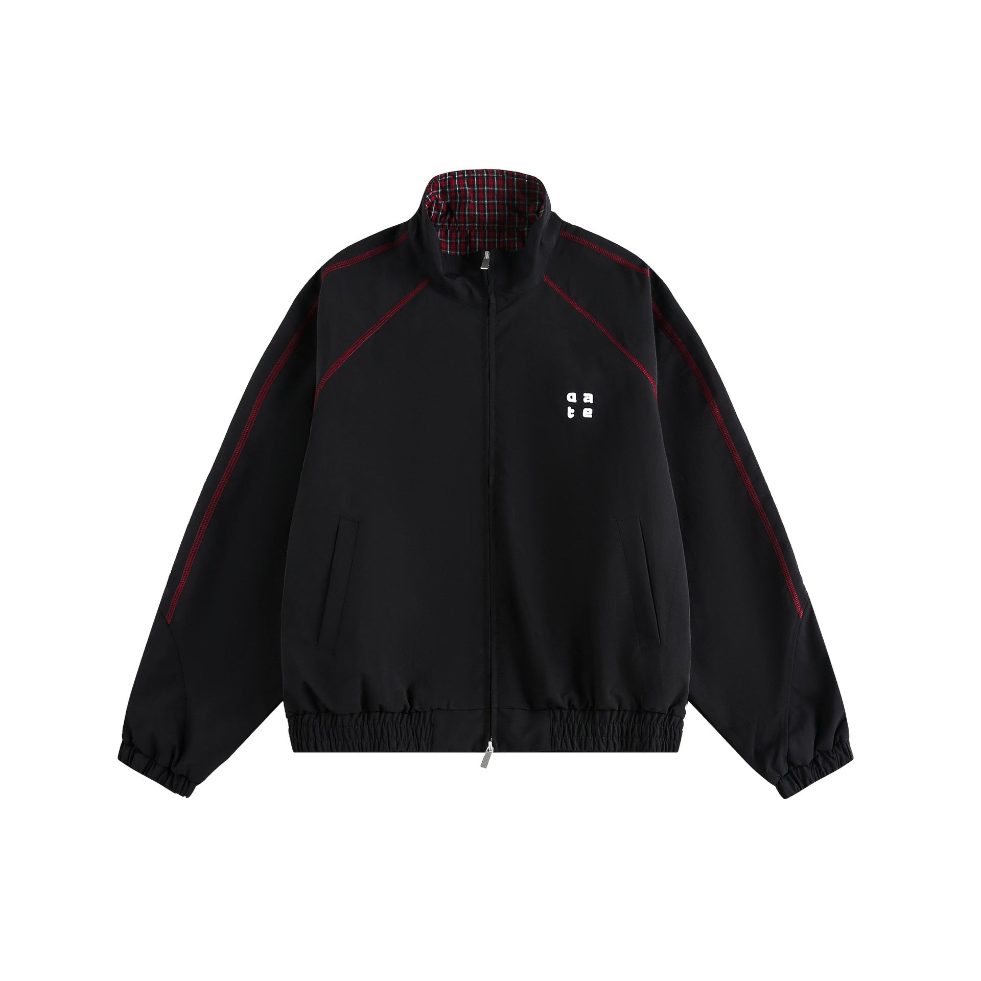 Style Sports Jacket with Reflective Stripes and Color Blocking for Men and Women, Red Couple's Outerwear eprolo