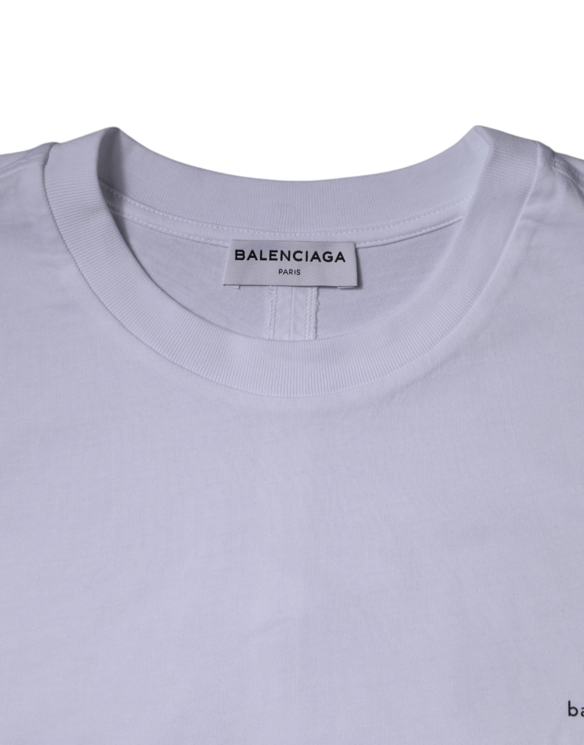 Balenciaga White Logo Cotton Crew Neck Short Sleeves T-shirt Balenciaga