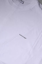 Balenciaga White Logo Cotton Crew Neck Short Sleeves T-shirt Balenciaga