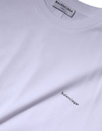 Balenciaga White Logo Cotton Crew Neck Short Sleeves T-shirt Balenciaga