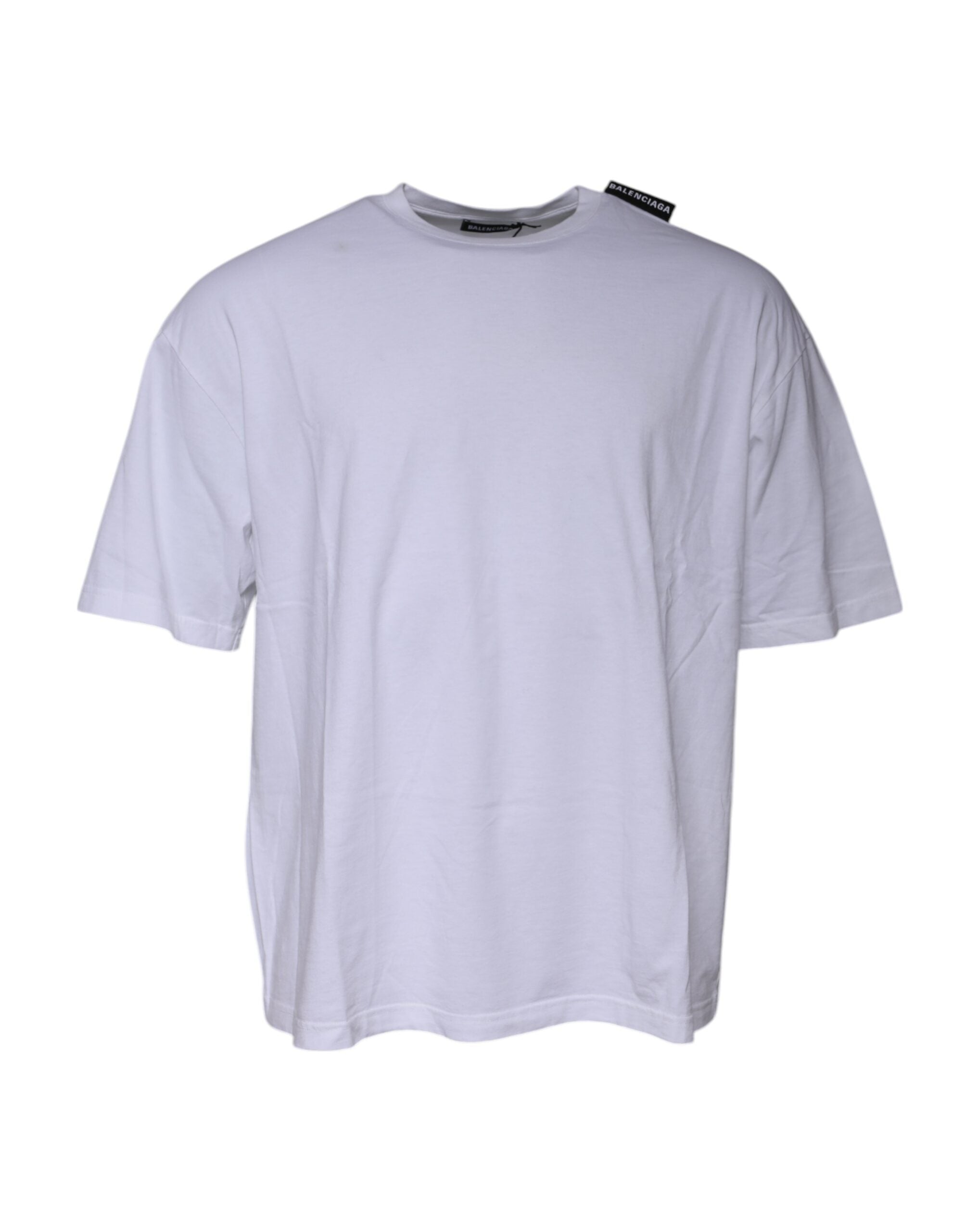 Balenciaga White Logo Cotton Jersey Crew Neck Short Sleeves T-shirt Balenciaga