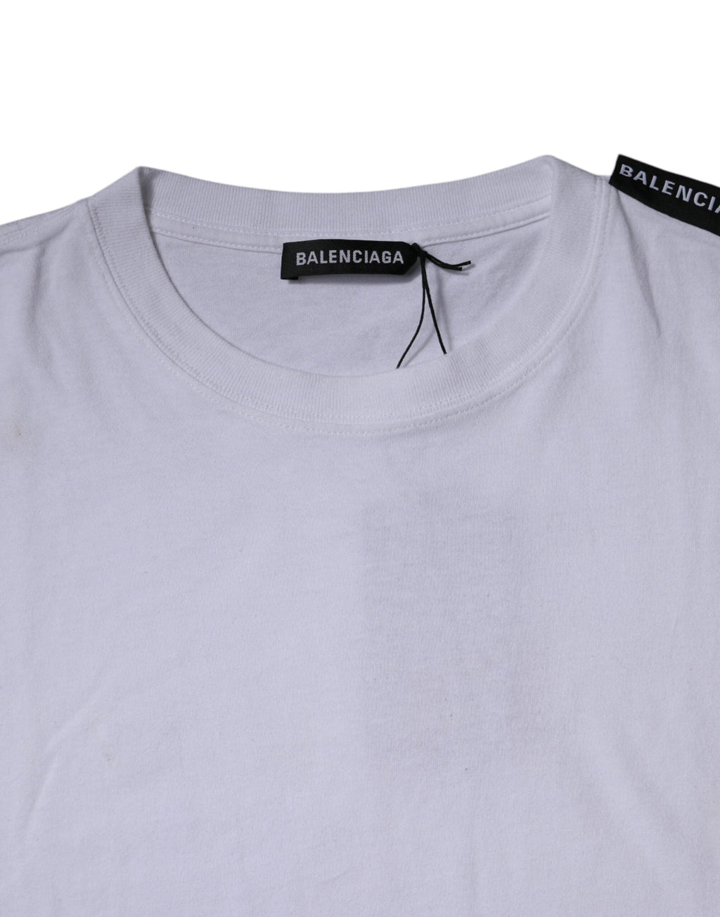 Balenciaga White Logo Cotton Jersey Crew Neck Short Sleeves T-shirt Balenciaga
