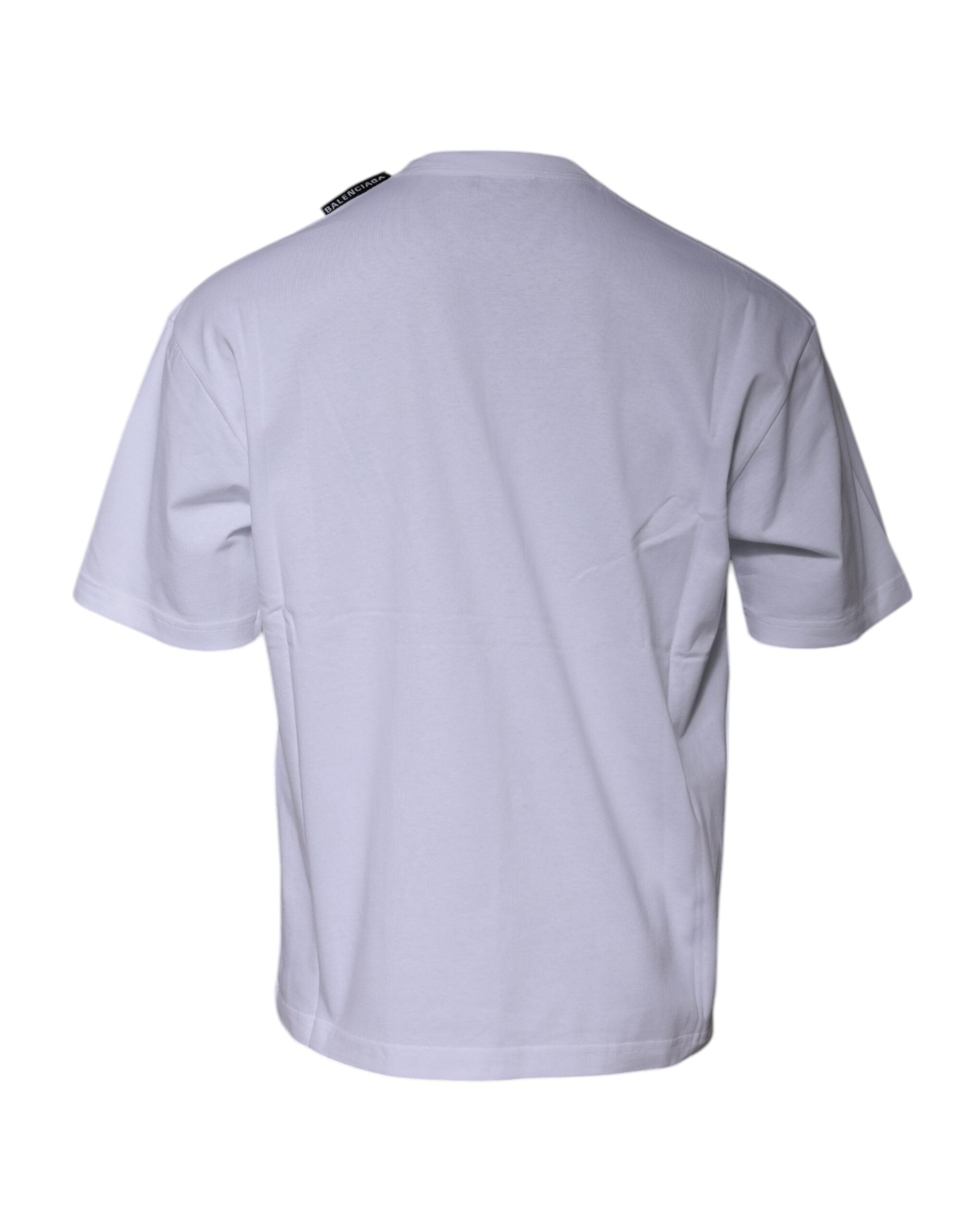 Balenciaga White Logo Cotton Jersey Crew Neck Short Sleeves T-shirt Balenciaga