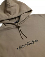 Balenciaga Brown Cotton Symbolic Molleton Bouclette Hooded Sweater Balenciaga